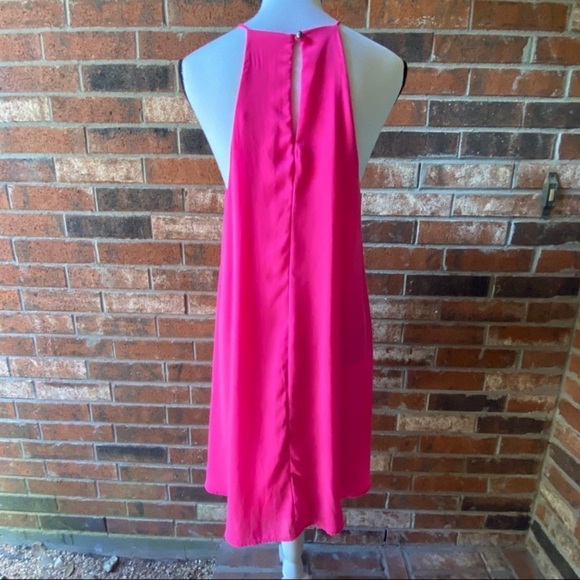 Everly High Neck Trapeze Pink Dress Size L - Picture 7 of 13